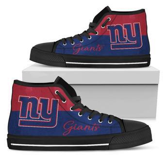 Divided Colours Stunning Logo New York Giants High Top Shoes | Favorety