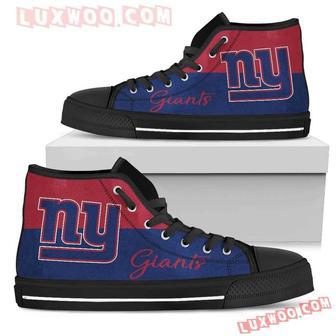 Divided Colours Stunning Logo New York Giants High Top Shoes Sport Sneakers | Favorety AU