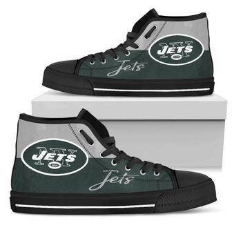 Divided Colours Stunning Logo New York Jets High Top Shoes | Favorety CA