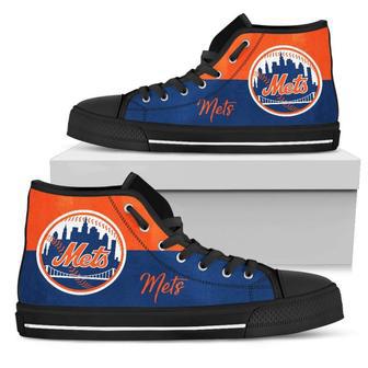 Divided Colours Stunning Logo New York Mets High Top Shoes | Favorety AU