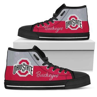 Divided Colours Stunning Logo Ohio State Buckeyes High Top Shoes | Favorety