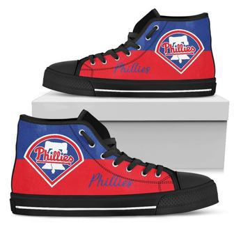 Divided Colours Stunning Logo Philadelphia Phillies High Top Shoes | Favorety DE