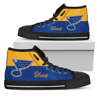 Divided Colours Stunning Logo St. Louis Blues High Top Shoes | Favorety