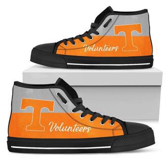 Divided Colours Stunning Logo Tennessee Volunteers High Top Shoes | Favorety