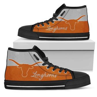 Divided Colours Stunning Logo Texas Longhorns High Top Shoes | Favorety AU