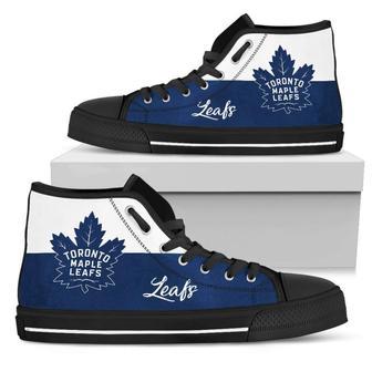 Divided Colours Stunning Logo Toronto Maple Leafs High Top Shoes | Favorety