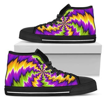 Dizzy Vortex Moving Optical Illusion Women's High Top Shoes - Monsterry