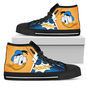 Donald Duck Sneakers High Top Shoes Fan Gift - Monsterry