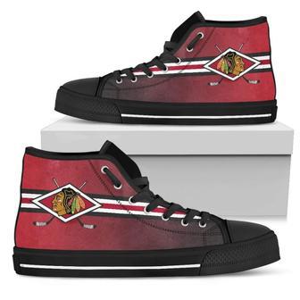 Double Stick Check Chicago Blackhawks High Top Shoes | Favorety AU