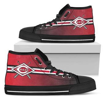 Double Stick Check Cincinnati Reds High Top Shoes | Favorety DE