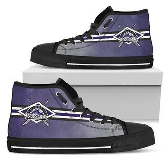 Double Stick Check Colorado Rockies High Top Shoes | Favorety AU