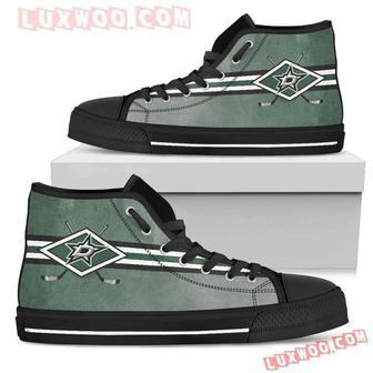 Double Stick Check Dallas Stars High Top Shoes Sport Sneakers | Favorety DE