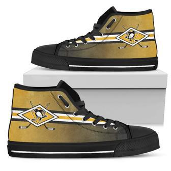 Double Stick Check Pittsburgh Penguins High Top Shoes | Favorety UK