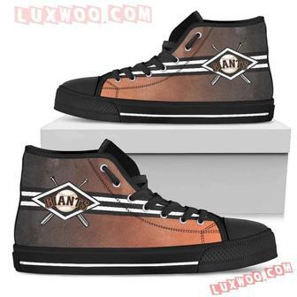 Double Stick Check San Francisco Giants High Top Shoes Sport Sneakers | Favorety AU