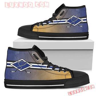 Double Stick Check St Louis Blues High Top Shoes Sport Sneakers | Favorety AU