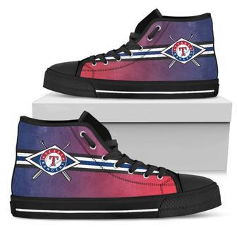 Double Stick Check Texas Rangers High Top Shoes | Favorety AU