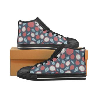 dragon fruits dark blue background Women's High Top Shoes Black - Monsterry