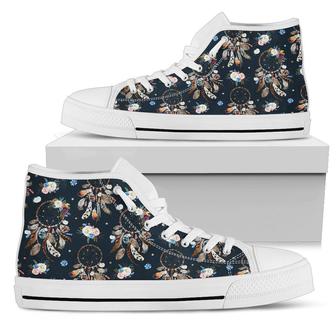 Dream Catcher Boho Floral Style Women High Top Shoes - Monsterry