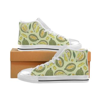 Durian leaves pattern background Women's High Top Shoes White - Monsterry UK