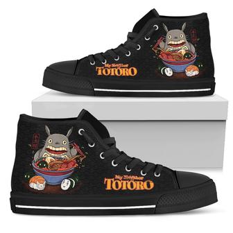 Eating Totoro Sneakers High Top Shoes Anime Fan - Monsterry CA