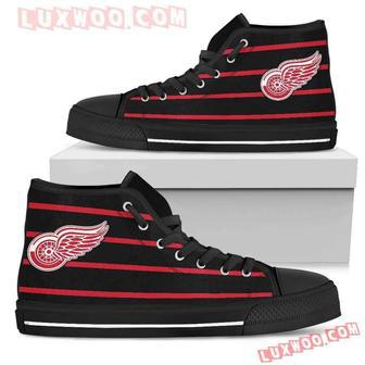 Edge Straight Perfect Circle Detroit Red Wings High Top Shoes Sport Sneakers | Favorety AU