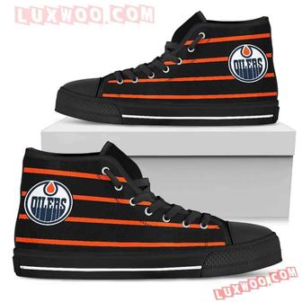 Edge Straight Perfect Circle Edmonton Oilers High Top Shoes Sport Sneakers | Favorety UK