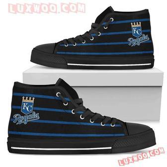 Edge Straight Perfect Circle Kansas City Royals High Top Shoes Sport Sneakers | Favorety