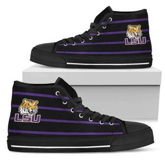 Edge Straight Perfect Circle LSU Tigers High Top Shoes | Favorety