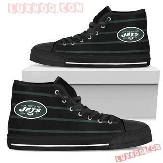 Edge Straight Perfect Circle New York Jets High Top Shoes Sport Sneakers | Favorety DE