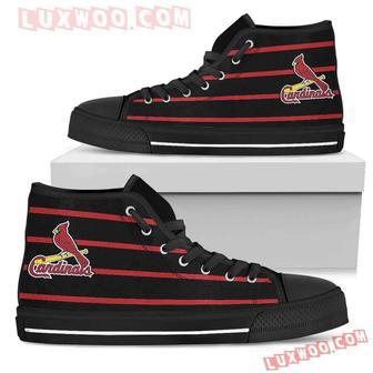 Edge Straight Perfect Circle St Louis Cardinals High Top Shoes Sport Sneakers | Favorety