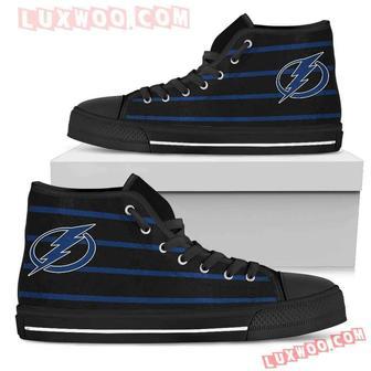 Edge Straight Perfect Circle Tampa Bay Lightning High Top Shoes Sport Sneakers | Favorety