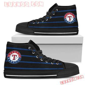 Edge Straight Perfect Circle Texas Rangers High Top Shoes Sport Sneakers | Favorety UK