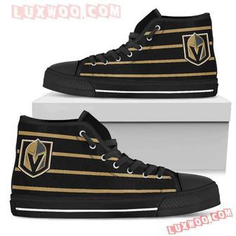 Edge Straight Perfect Circle Vegas Golden Knights High Top Shoes Sport Sneakers | Favorety