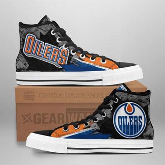 Edmonton Oilers High Top Shoes Custom Canadian Maple Leaf Sneakers | Favorety CA