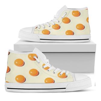 Egg Yolk Pattern Print White High Top Shoes - Monsterry DE