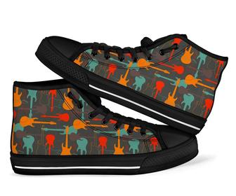 Electric Guitar Colorful Men Women'S High Top Shoes - Monsterry UK