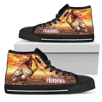 Fairy Tail Flag Natsu Sneakers High Top Shoes | Favorety CA