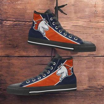 Fan Art Denver Broncos Canvas High Top Shoes Sneakers | Favorety UK