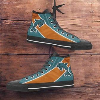 Fan Art Miami Dolphins Canvas High Top Shoes Sneakers | Favorety