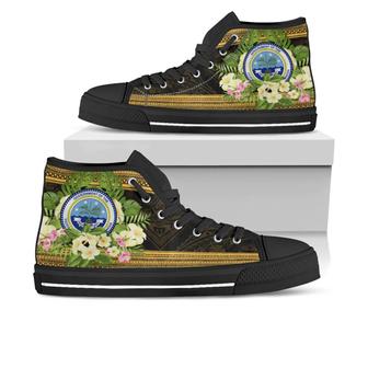 Federated States Of Micronesia High Top Shoes - Polynesian Gold Patterns Collection - Monsterry AU