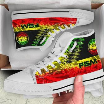 Federated States Of Micronesia High Top Shoes - Reggage Color Symmetry Style - Monsterry CA