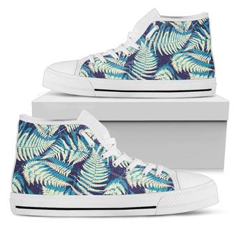 Fern Leaves Summer Print Pattern Women High Top Shoes - Monsterry AU