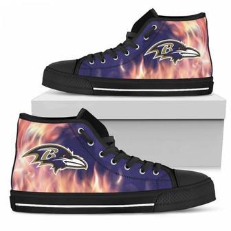 Fighting Like Fire Baltimore Ravens High Top Shoes | Favorety