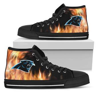 Fighting Like Fire Carolina Panthers High Top Shoes | Favorety