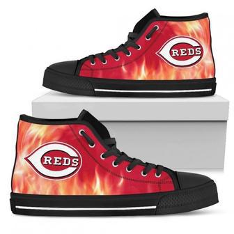 Fighting Like Fire Cincinnati Reds High Top Shoes | Favorety AU