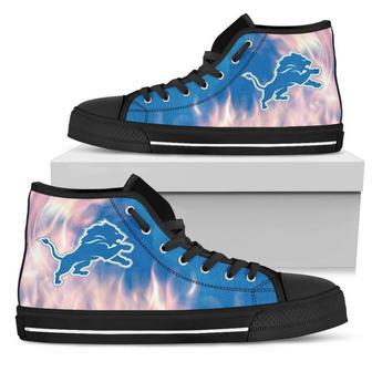 Fighting Like Fire Detroit Lions High Top Shoes | Favorety