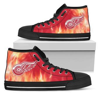 Fighting Like Fire Detroit Red Wings High Top Shoes | Favorety CA