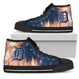 Fighting Like Fire Detroit Tigers High Top Shoes | Favorety DE