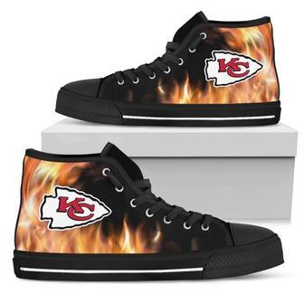 Fighting Like Fire Kansas City Chiefs High Top Shoes | Favorety