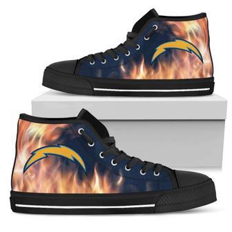 Fighting Like Fire Los Angeles Chargers High Top Shoes | Favorety